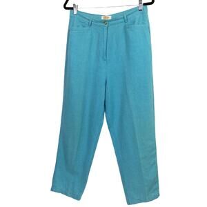 Talbots Y2K Retro Linen Relaxed Old Money Coastal High Rise Tapered Leg Pant 12